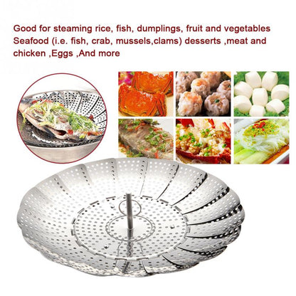 Stainless Steel Folding Steamer Basket by HitMyNeed