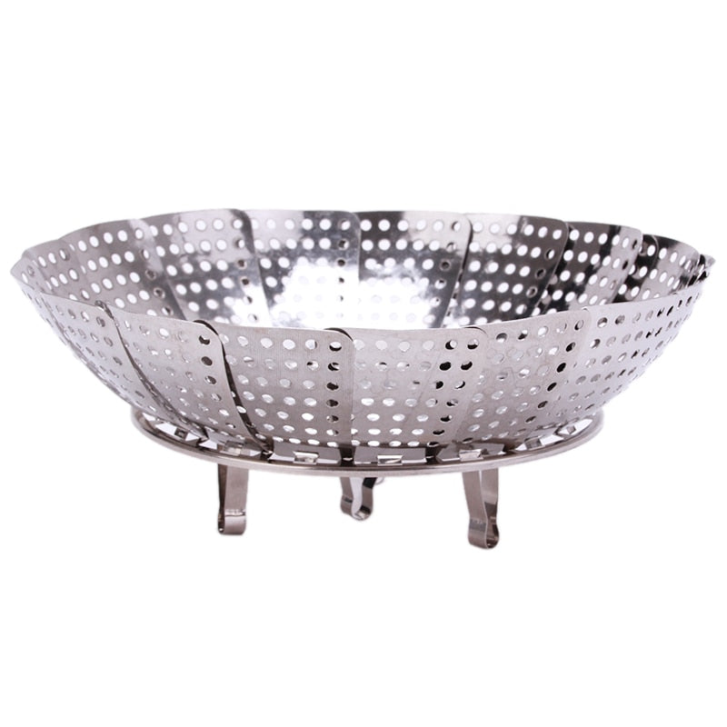 Stainless Steel Folding Steamer Basket 21cm by HitMyNeed