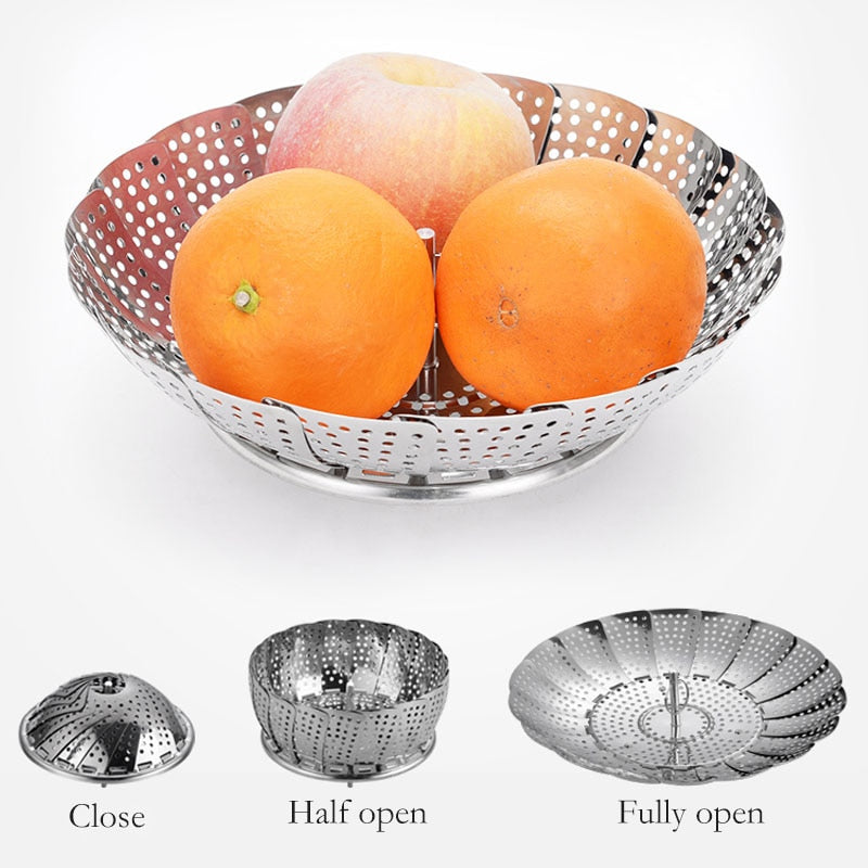 Stainless Steel Folding Steamer Basket by HitMyNeed