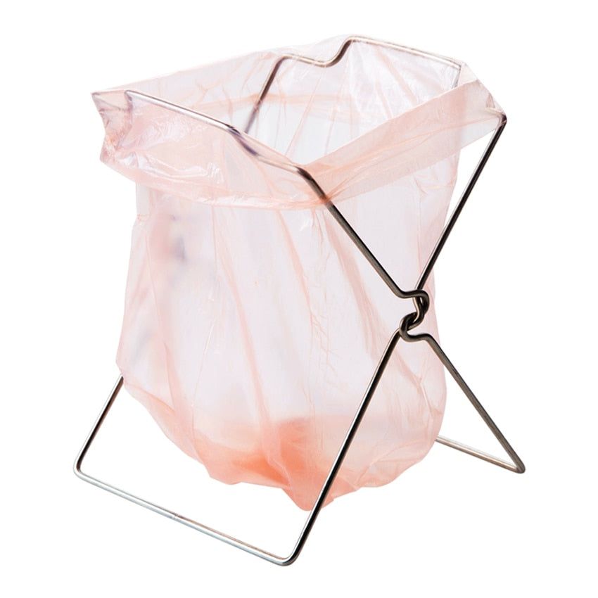 Stainless Steel Folding Trash Bag Stand Holder by HitMyNeed