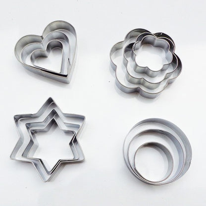 Stainless Steel Food Shape Cutters Set, 12 Pcs by HitMyNeed