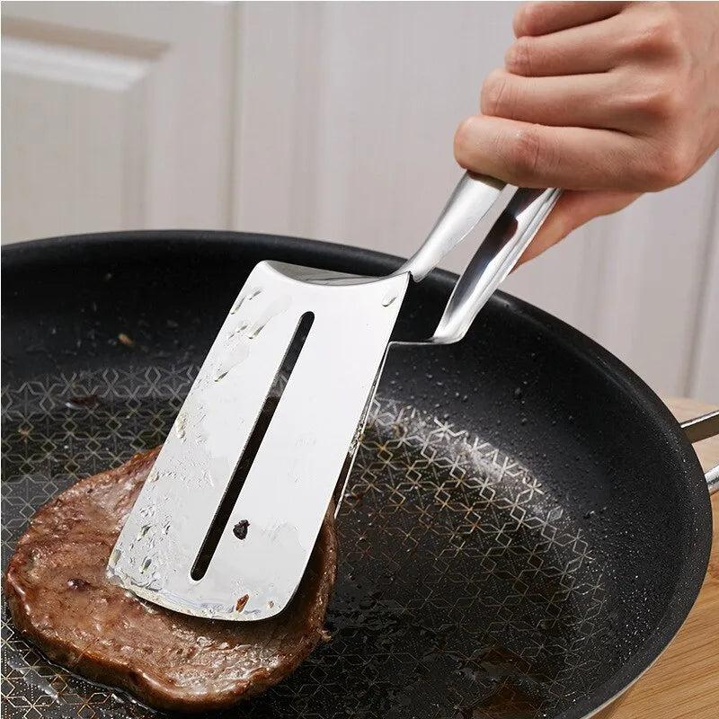 Stainless Steel Food Tongs for Grill, Frying & Baking by HitMyNeed