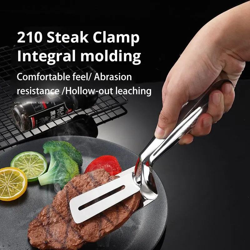 Stainless Steel Food Tongs for Grill, Frying & Baking by HitMyNeed