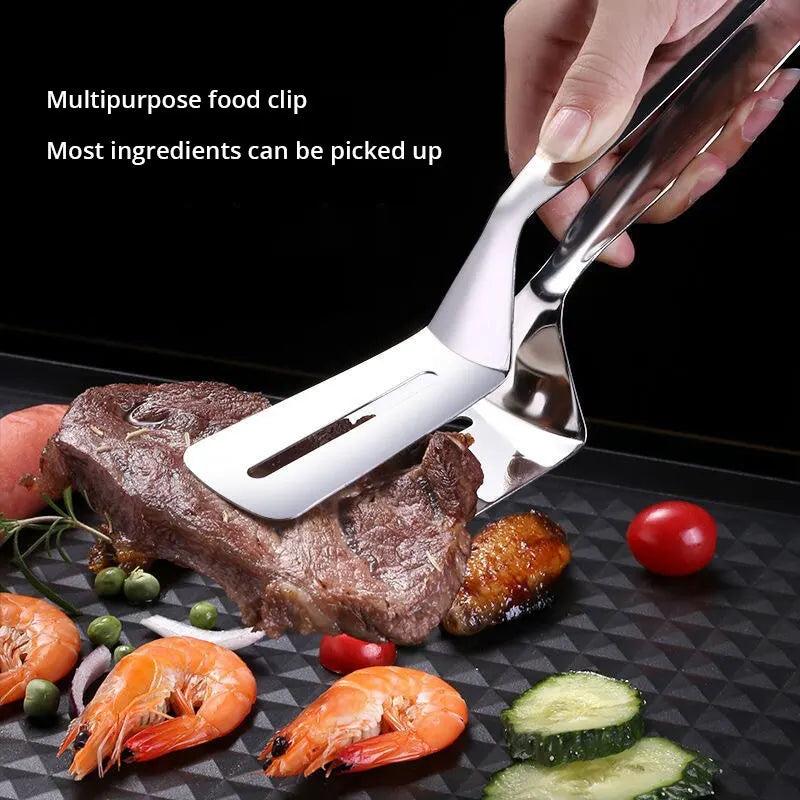 Stainless Steel Food Tongs for Grill, Frying & Baking by HitMyNeed