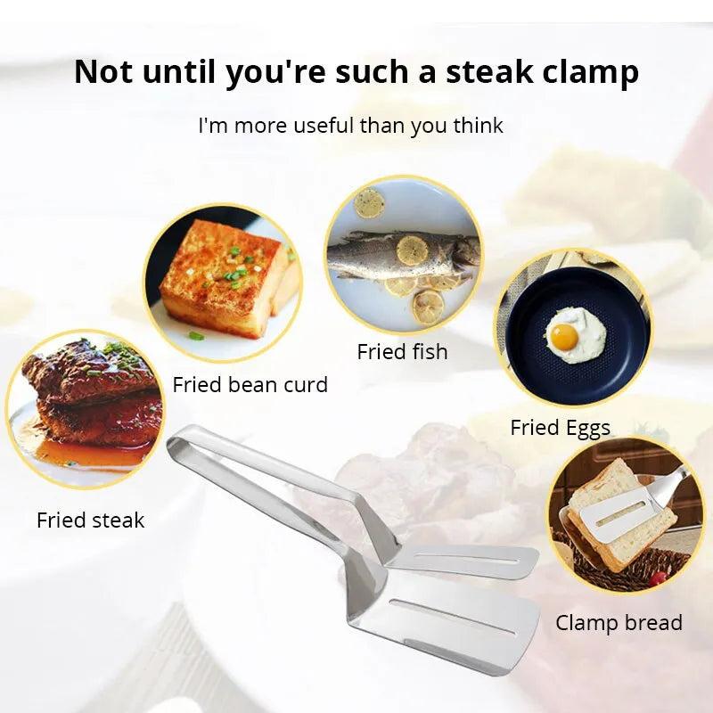 Stainless Steel Food Tongs for Grill, Frying & Baking by HitMyNeed