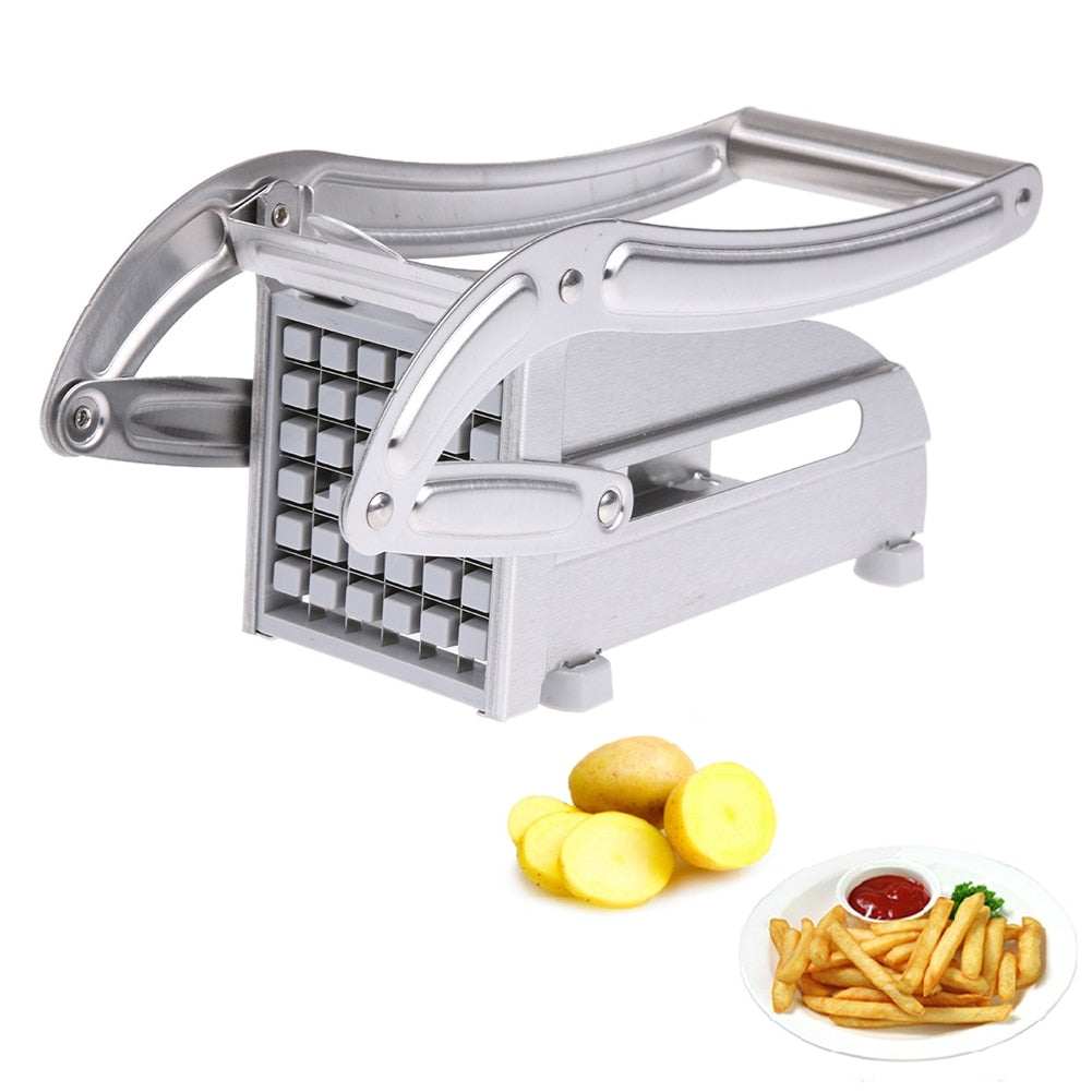 Stainless Steel French Fry Cutter with 2 Blades by HitMyNeed