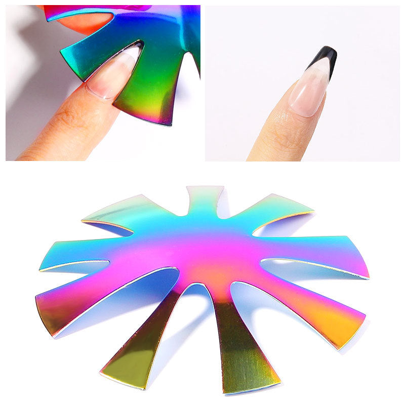Stainless Steel French Manicure Nail Template colorful-a by HitMyNeed