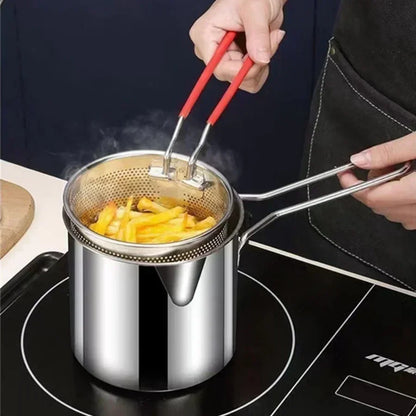 Stainless Steel Fryer with Filter Screen Oil Pot by HitMyNeed