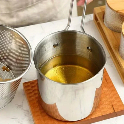 Stainless Steel Fryer with Filter Screen Oil Pot by HitMyNeed