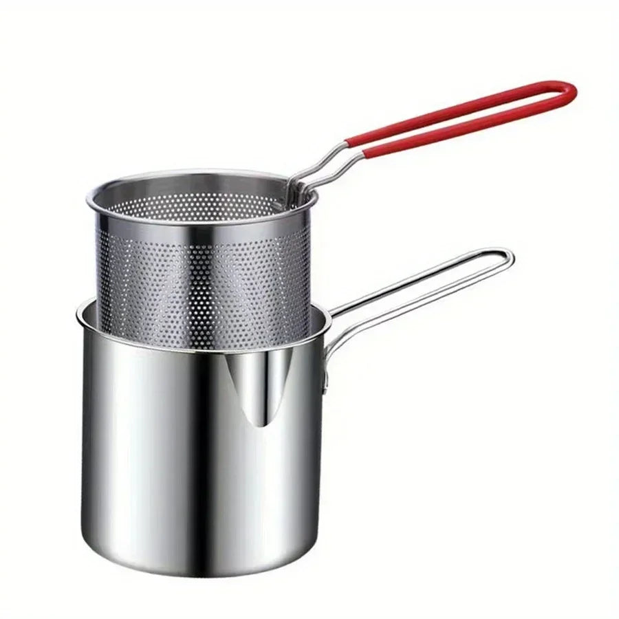 Stainless Steel Fryer with Filter Screen Oil Pot by HitMyNeed