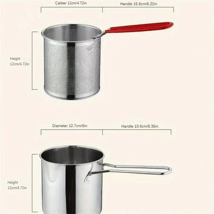 Stainless Steel Fryer with Filter Screen Oil Pot by HitMyNeed