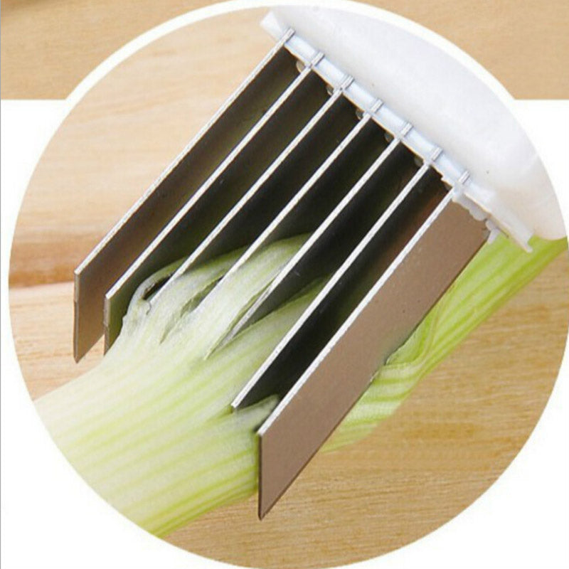 Stainless Steel Green Onion Cutter with 7 Blades by HitMyNeed