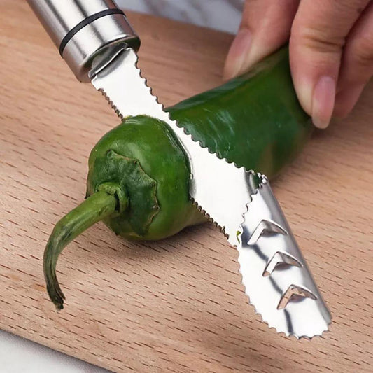 Stainless Steel Green Pepper Corer and Cutter by HitMyNeed