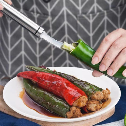 Stainless Steel Green Pepper Corer and Cutter by HitMyNeed