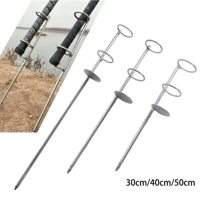 Stainless Steel Ground Spike Fishing Rod Holder 30-50cm by HitMyNeed