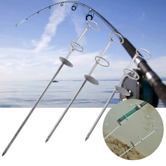 Stainless Steel Ground Spike Fishing Rod Holder 30-50cm S - 30cm by HitMyNeed