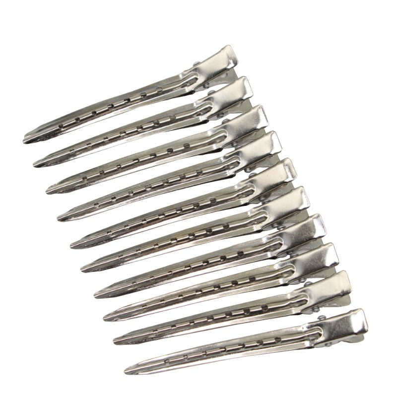 Stainless Steel Hair Sectioning Clips (10 Pack) by HitMyNeed
