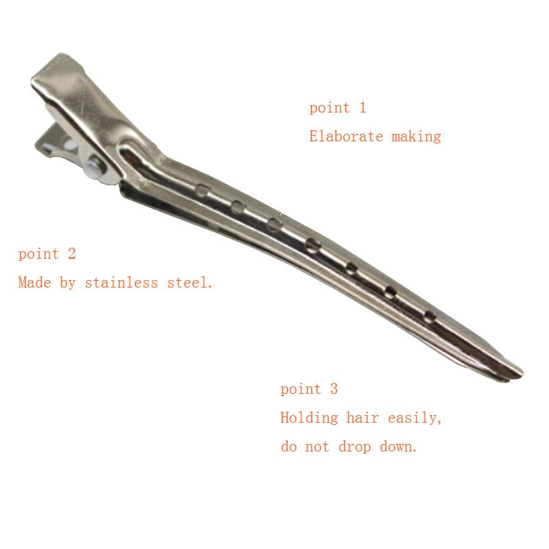 Stainless Steel Hair Sectioning Clips (10 Pack) by HitMyNeed