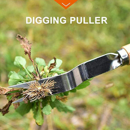 Stainless Steel Hand Weed Puller with Wooden Handle by HitMyNeed
