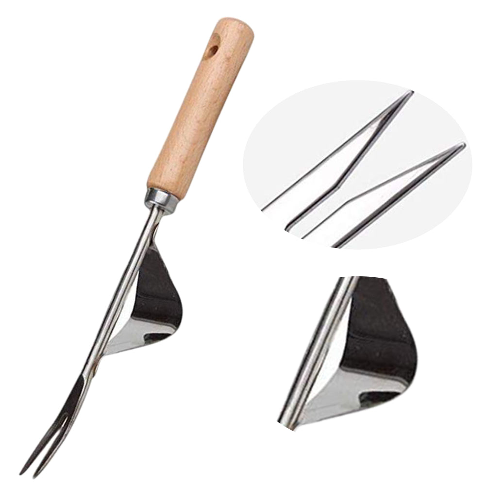 Stainless Steel Hand Weed Puller with Wooden Handle by HitMyNeed