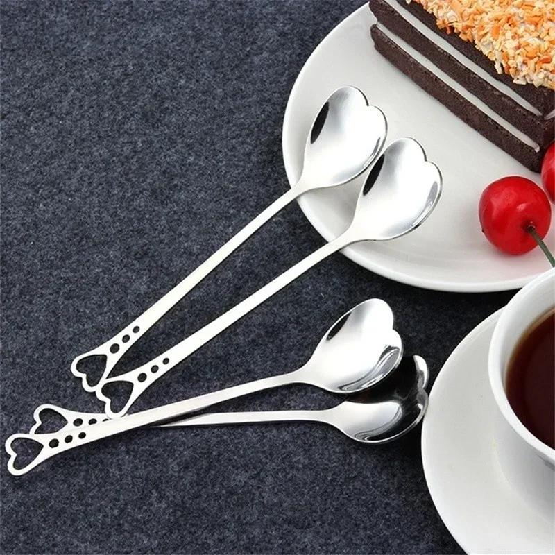 Stainless Steel Heart Shaped Spoons Set of 2 by HitMyNeed