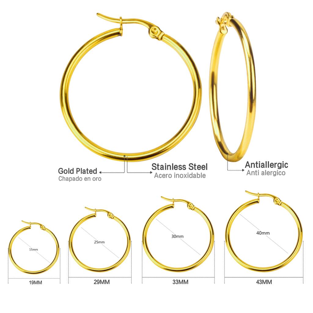 Stainless Steel Hoop Earrings in Multiple Sizes by HitMyNeed