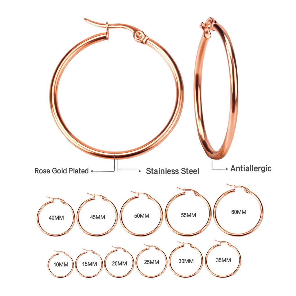 Stainless Steel Hoop Earrings in Multiple Sizes by HitMyNeed