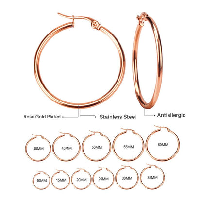 Stainless Steel Hoop Earrings in Multiple Sizes by HitMyNeed