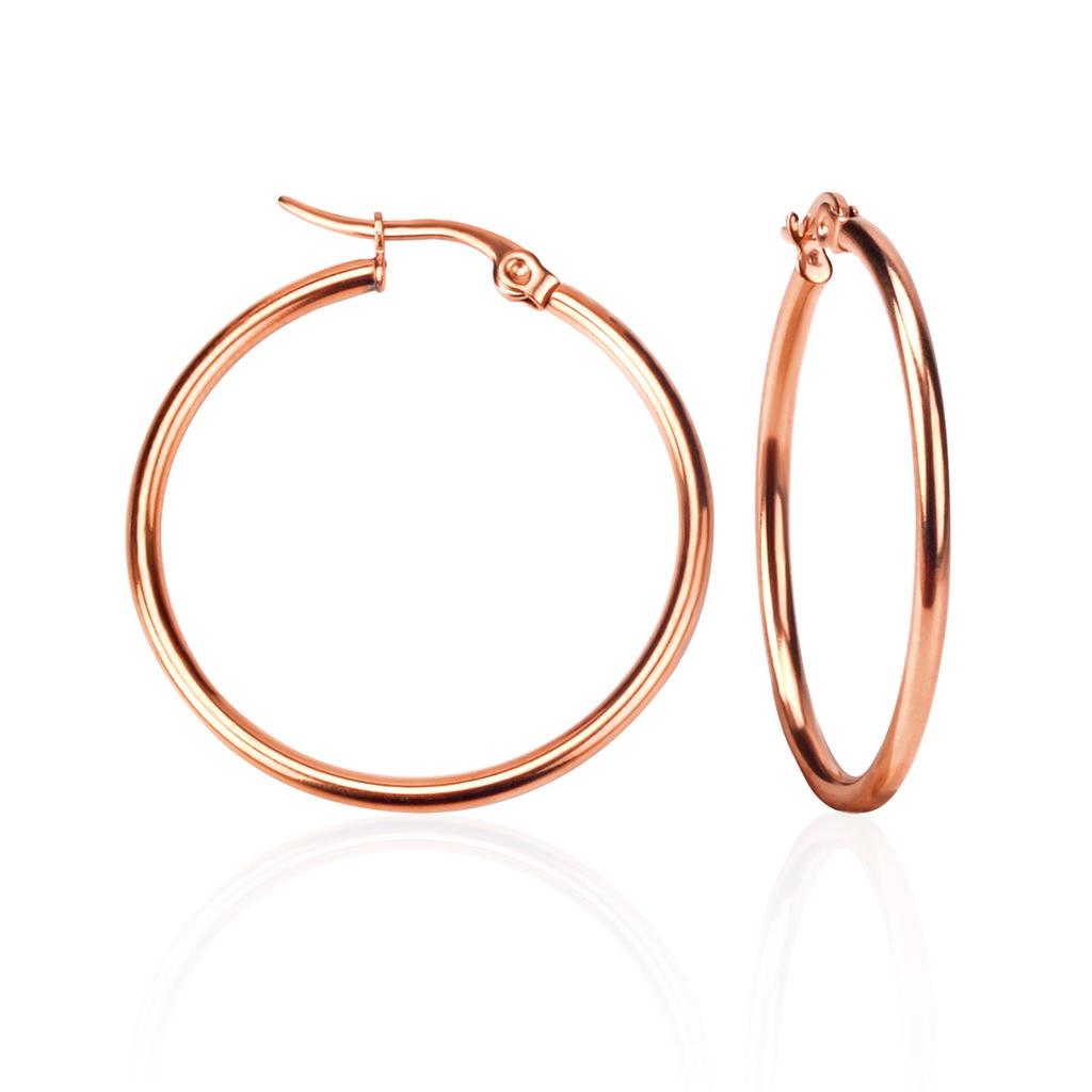 Stainless Steel Hoop Earrings in Multiple Sizes rose-gold 55mm by HitMyNeed