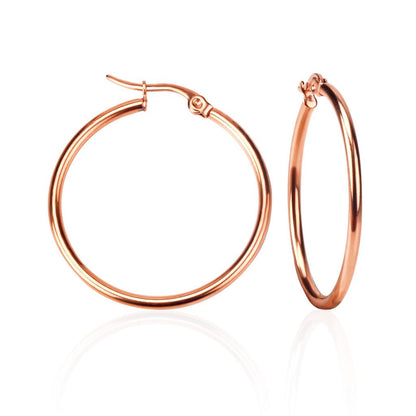 Stainless Steel Hoop Earrings in Multiple Sizes rose-gold 55mm by HitMyNeed