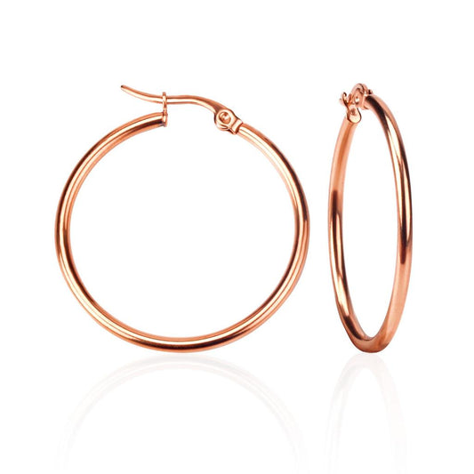 Stainless Steel Hoop Earrings in Multiple Sizes rose-gold 55mm by HitMyNeed