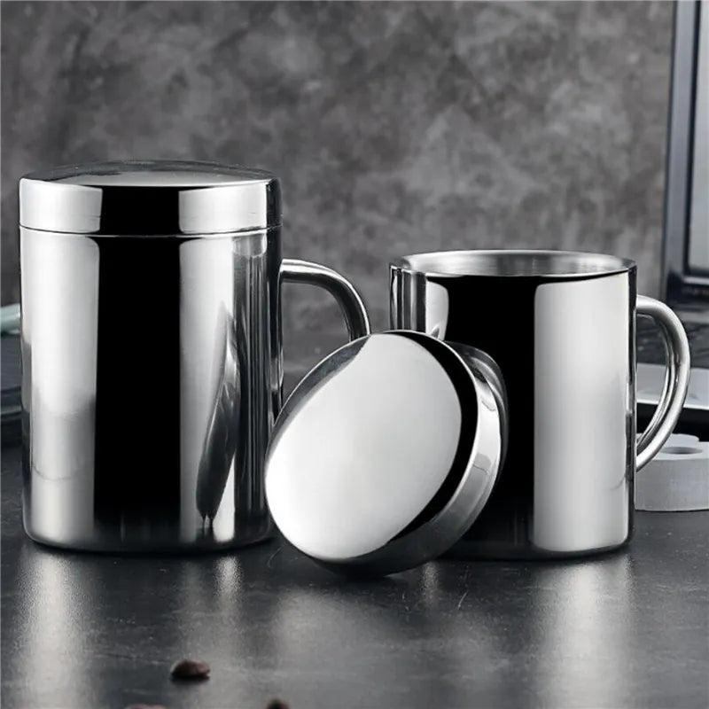 Stainless Steel Insulated Coffee Mug with Lid by HitMyNeed