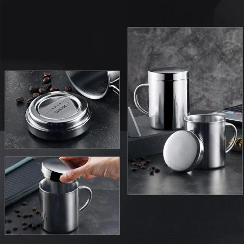 Stainless Steel Insulated Coffee Mug with Lid by HitMyNeed