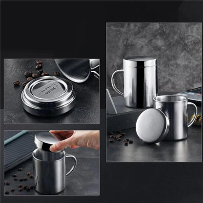 Stainless Steel Insulated Coffee Mug with Lid by HitMyNeed