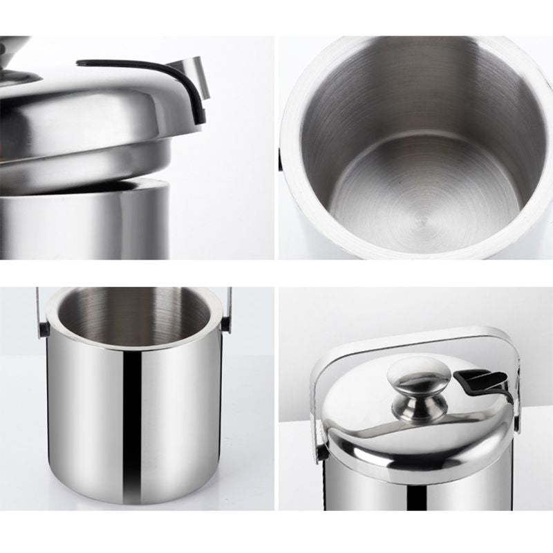 Stainless Steel Insulated Ice Bucket with Tongs by HitMyNeed