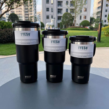 Stainless Steel Insulated Travel Coffee Thermos 600ml black by HitMyNeed