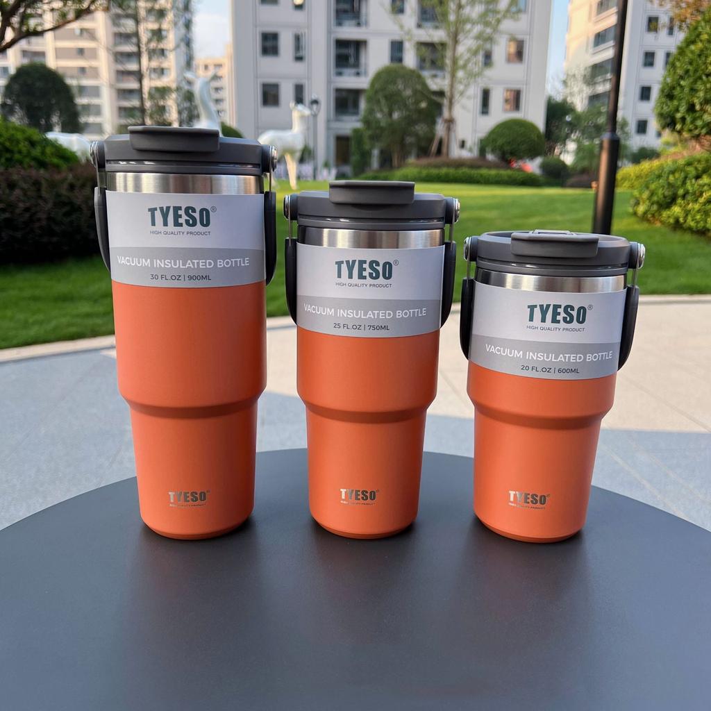 Stainless Steel Insulated Travel Coffee Thermos 600ml orange by HitMyNeed