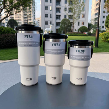 Stainless Steel Insulated Travel Coffee Thermos 600ml white by HitMyNeed