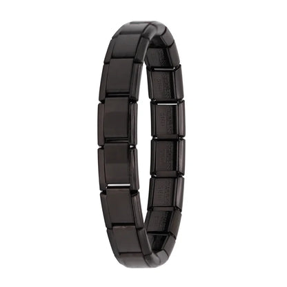 Stainless Steel Italian Link Bracelet, 17.5cm black by HitMyNeed