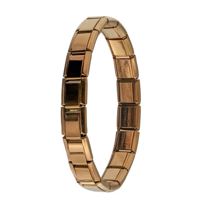 Stainless Steel Italian Link Bracelet, 17.5cm coffee by HitMyNeed