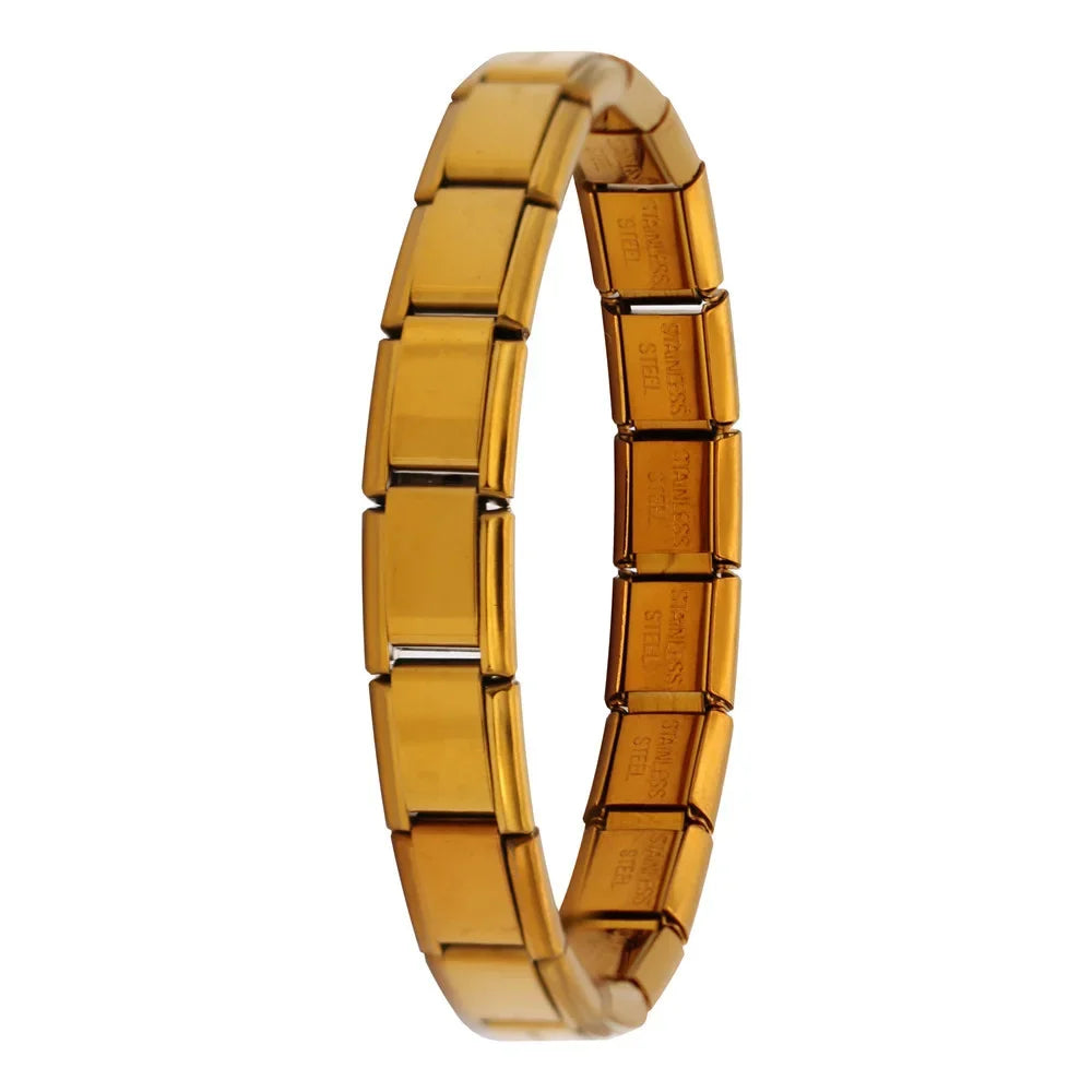 Stainless Steel Italian Link Bracelet, 17.5cm copper by HitMyNeed