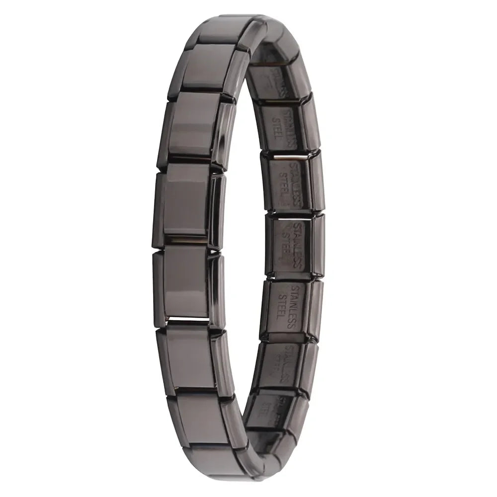 Stainless Steel Italian Link Bracelet, 17.5cm gray by HitMyNeed