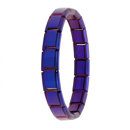 Stainless Steel Italian Link Bracelet, 17.5cm purple by HitMyNeed