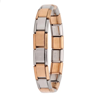 Stainless Steel Italian Link Bracelet, 17.5cm rose-silver by HitMyNeed