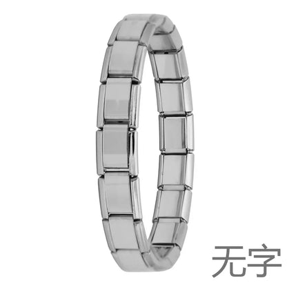 Stainless Steel Italian Link Bracelet, 17.5cm silver-blank by HitMyNeed