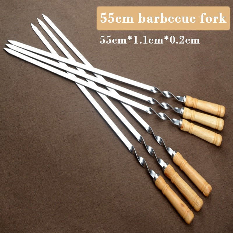 Stainless Steel Kebab Skewers Set of 6, 55cm by HitMyNeed
