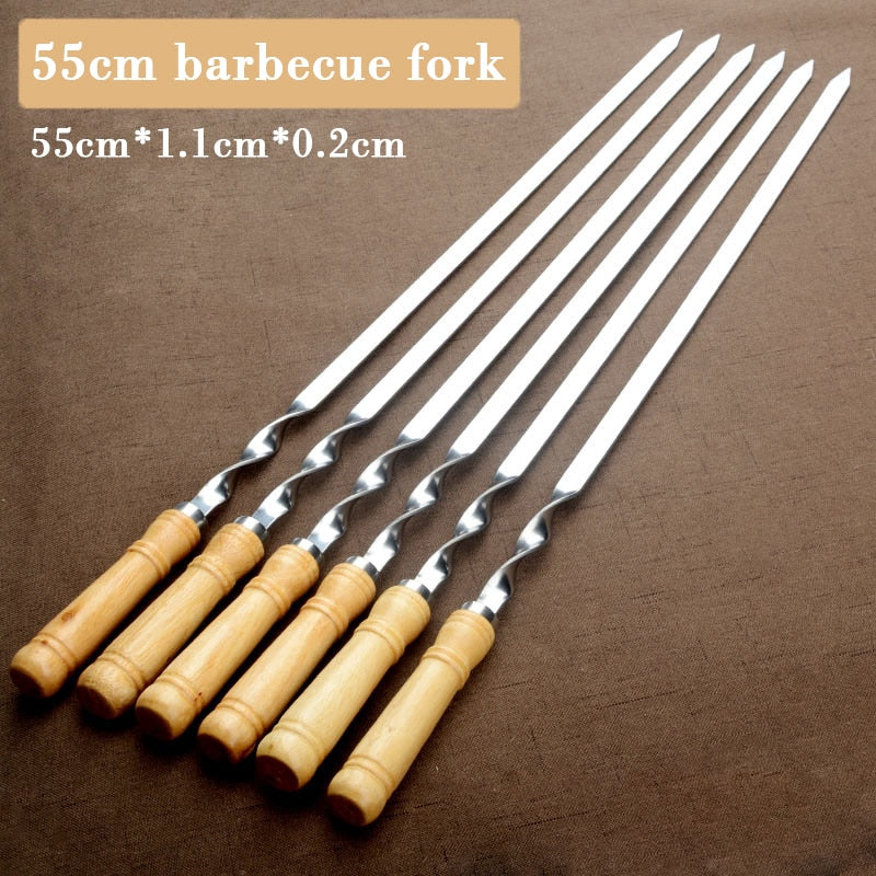 Stainless Steel Kebab Skewers Set of 6, 55cm by HitMyNeed