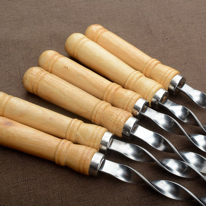 Stainless Steel Kebab Skewers Set of 6, 55cm by HitMyNeed