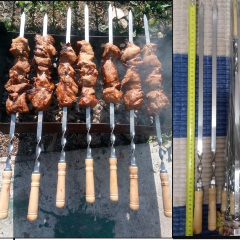 Stainless Steel Kebab Skewers Set of 6, 55cm by HitMyNeed