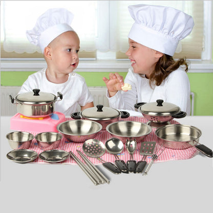 Stainless Steel Kids Cooking Playset with Stove by HitMyNeed